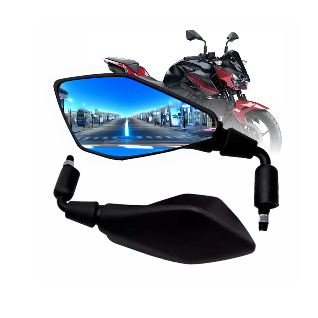 Retrovisor Z400 Haste Curta 90° Rebaixada Lente Azul Convexa Honda