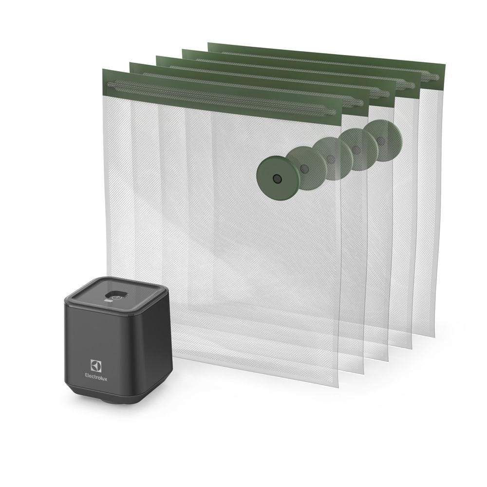 Seladora a Vácuo Portátil Electrolux com 5 Sacos Herméticos Reutilizáveis em Oferta na Shopee