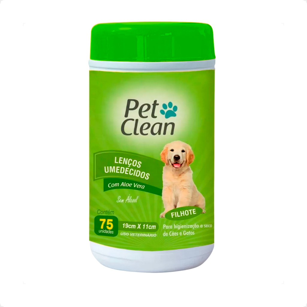 Lenço Umedecido Filhote Pet Clean - 75 Unidades em Oferta na Shopee