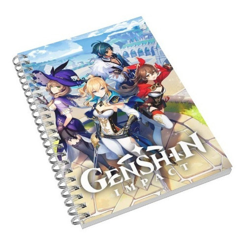 Caderno Universitário Genshin Impact 1, 10 e 15 Matérias Escolar Capa Dura Animes  Desenhos