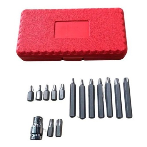 Maleta Jogo Ribe Torx T20 a T55 com Adaptador – Kit Soquete Parafusadeira Elétrica Manual