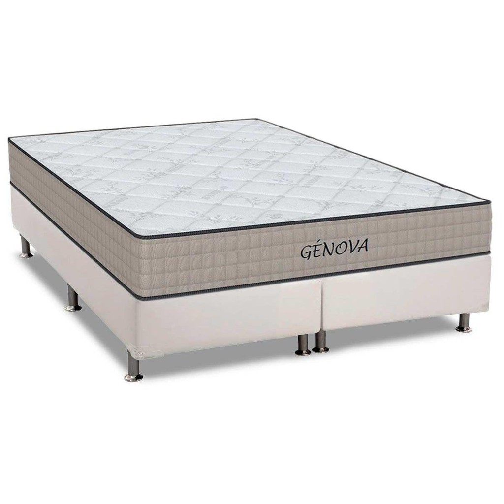 Conjunto Box Queen: Colchão Espuma Orthoflex D45 Genova + Base CRC Courano White (158x198)