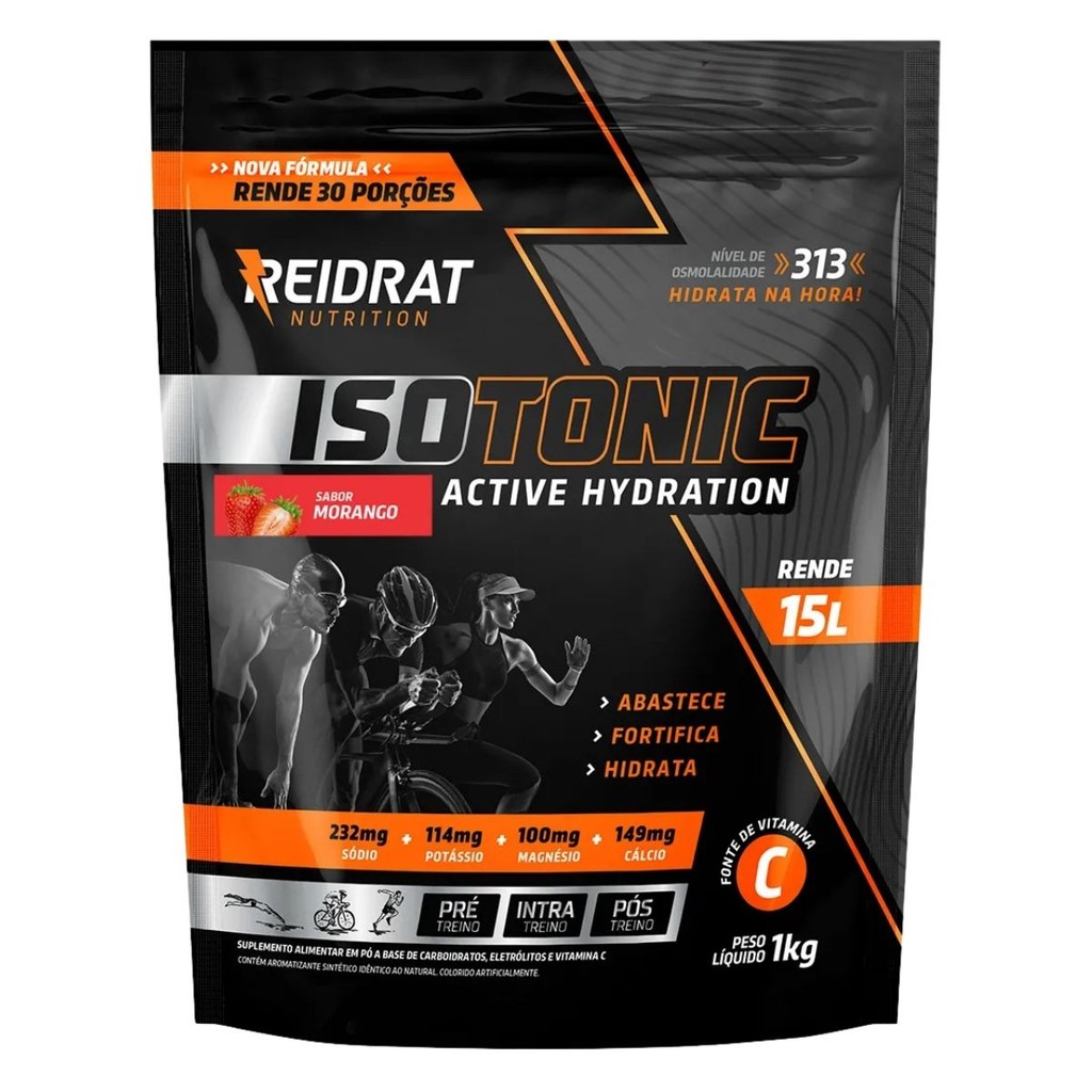 Isotônico Refil 1kg Reidrat Nutrition Morango em Oferta na Shopee