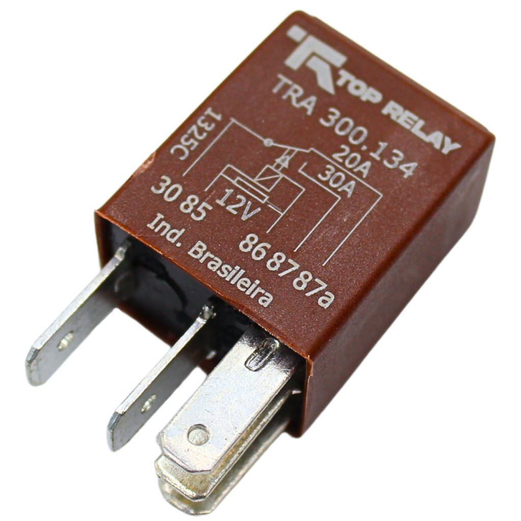 Mini Relé 30 Amperes Auxiliar 12V 5 Terminais Sem Suporte
