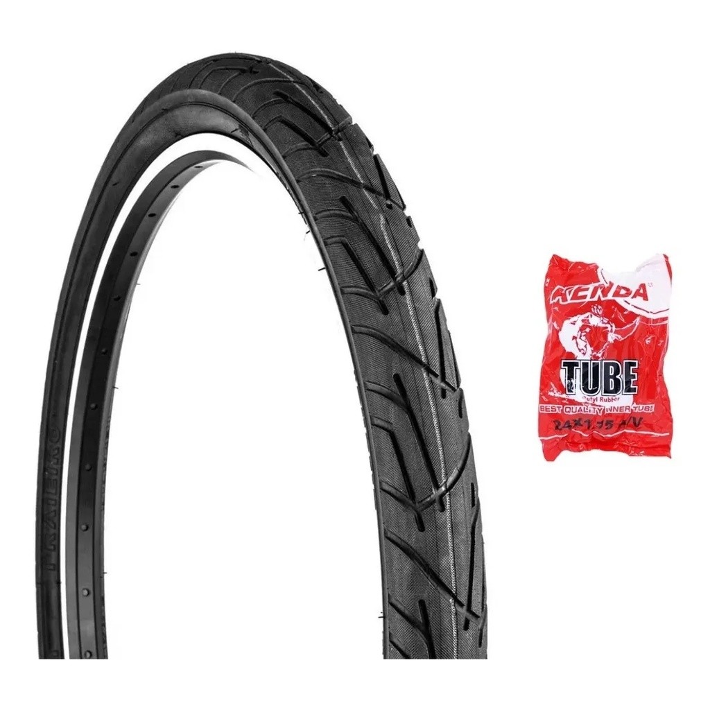 Pneu Levorin Praieiro Bicicleta Aro 24x1.95 Slick Balão Bike + 1 Câmara