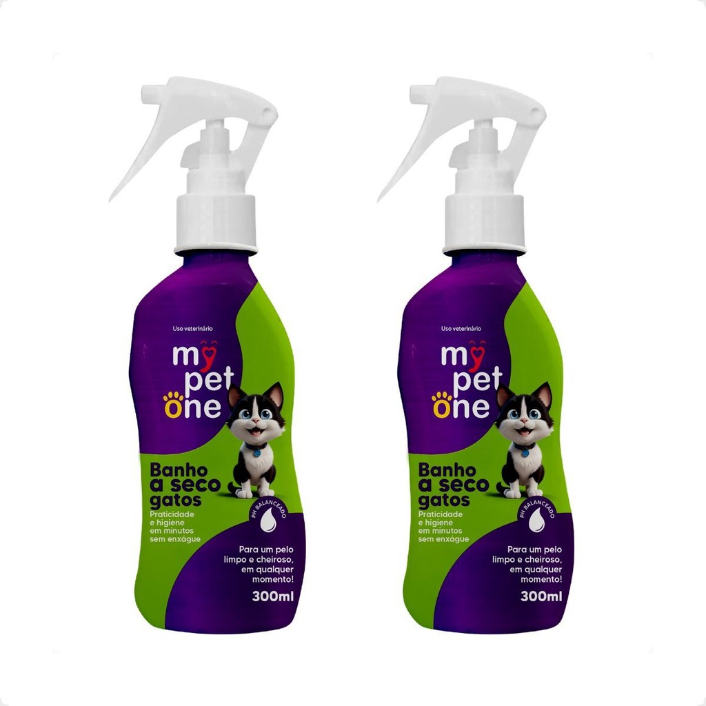 Kit 2 Banho a Seco para Gatos 300mL - MyPetOne