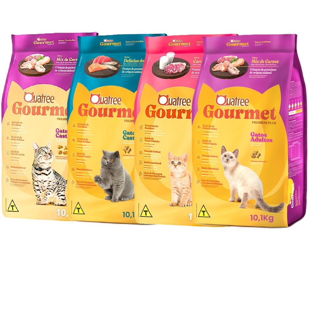 Ração Quatree Gourmet Gatos 10,1Kg em Oferta na Shopee