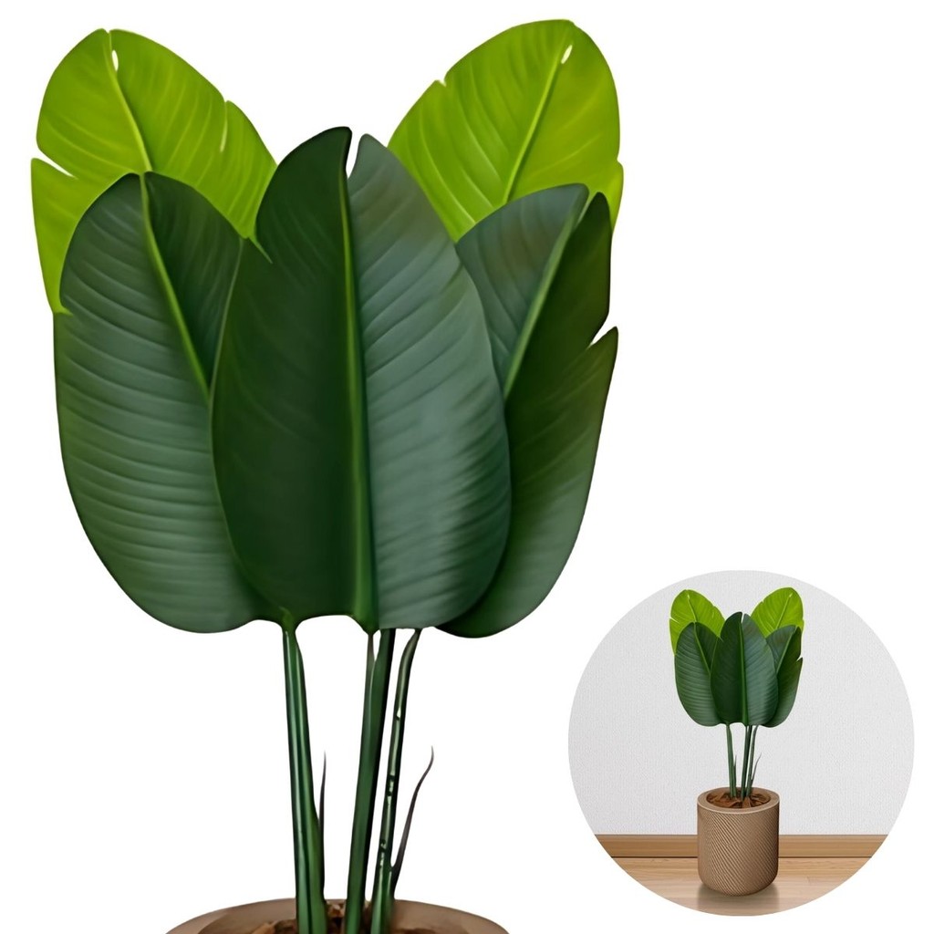 Bananeira Artificial 5 Folhas Toque Real Premium Decoração