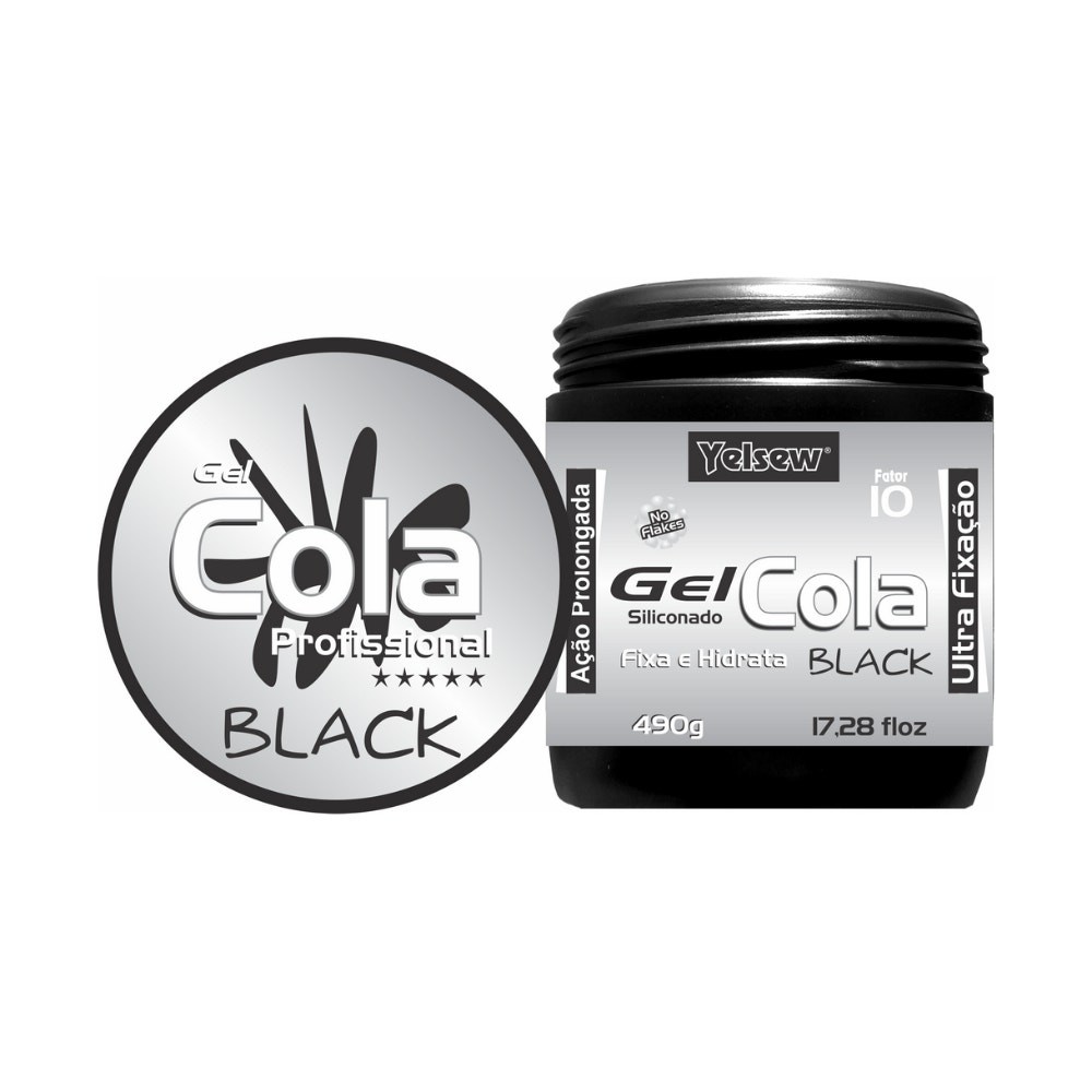 Gel Cola Yelsew Black Ultra Fixação 490g em Oferta na Shopee