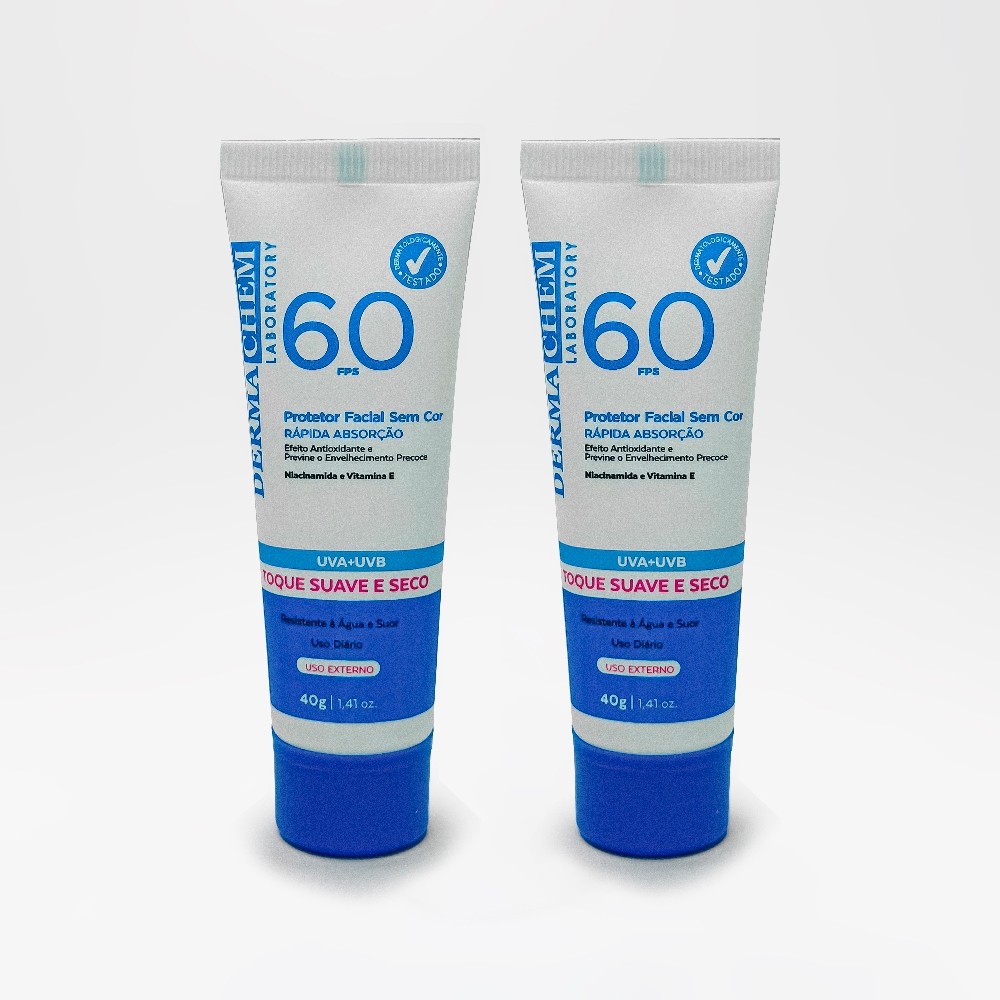 Kit 2 Protetor Solar Rosto FPS60 40g Dermachem