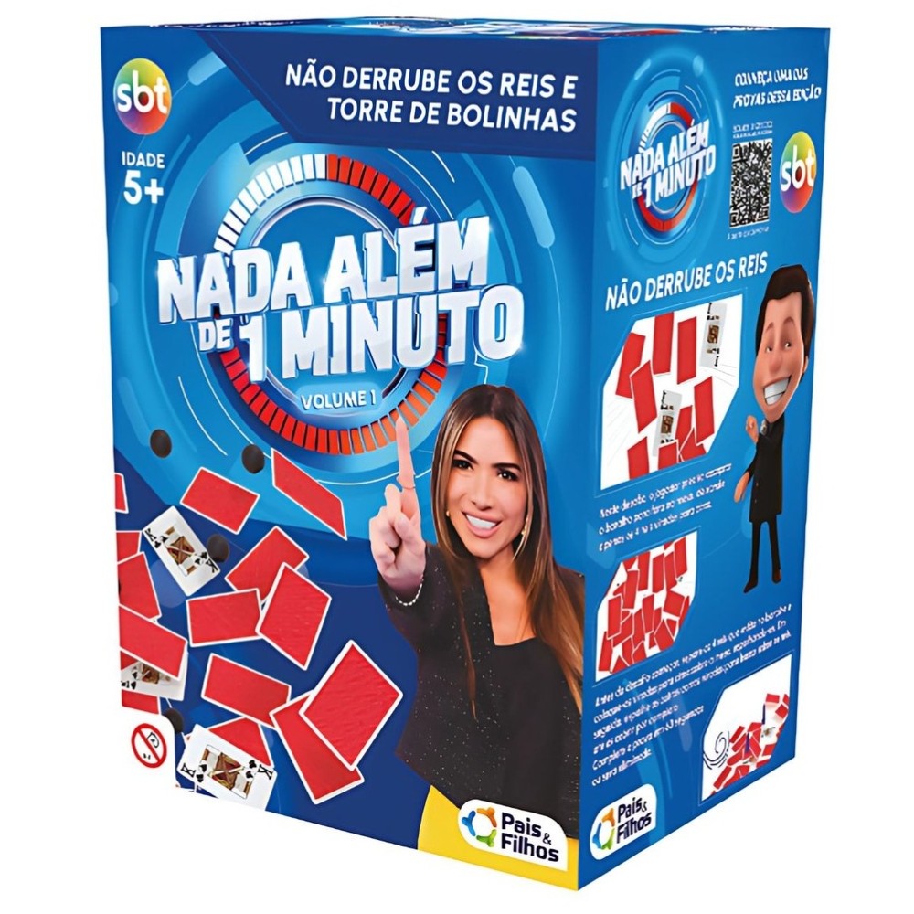 JOGO NADA ALÉM DE 1 MINUTO PAIS E FILHOS REIS SBT TORRE SILVIO SANTOS BARALHO MESA CARTAS PATRICIA & em Oferta na Shopee