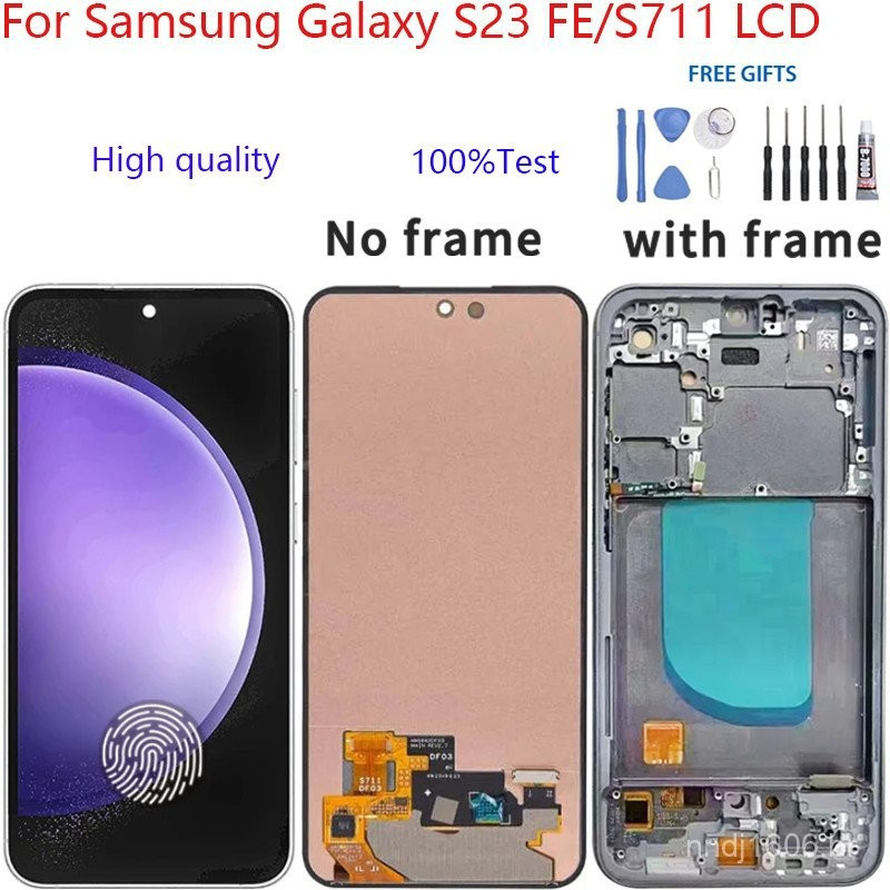 Compatível com Samsung Galaxy S23 FE, S711 SM-S711B, /DS S711U1 Tela LCD Touch c
