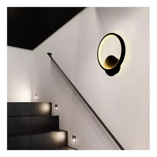 Arandela Moderna Preta Redonda Ø24cm De Led Para Quartos Adicionar aos favoritos