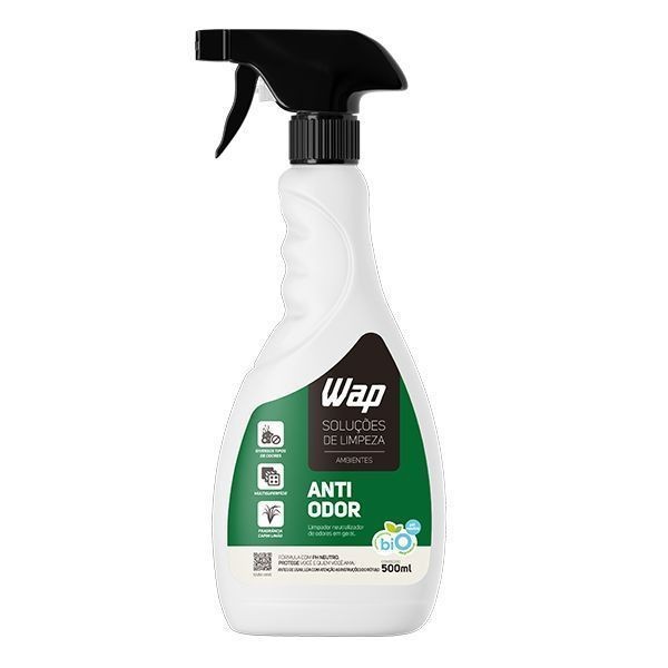 WAP Anti Odor 500ml Eliminador e Neutralizador de Odores com Fragrância Capim Limão