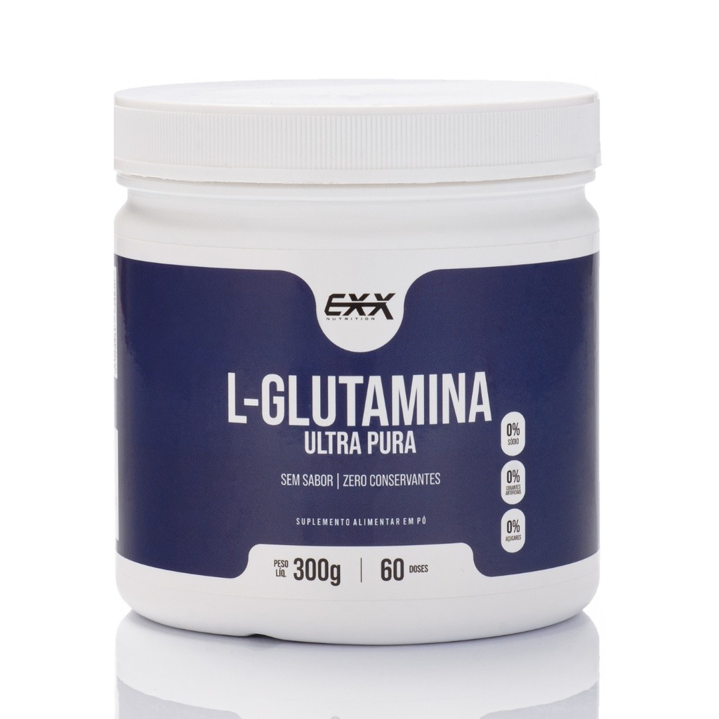 Glutamina 100% Ultra Pura L-Glutamine 300g Suplemento Imunidade Recuperação Muscular - Exx Nutrition