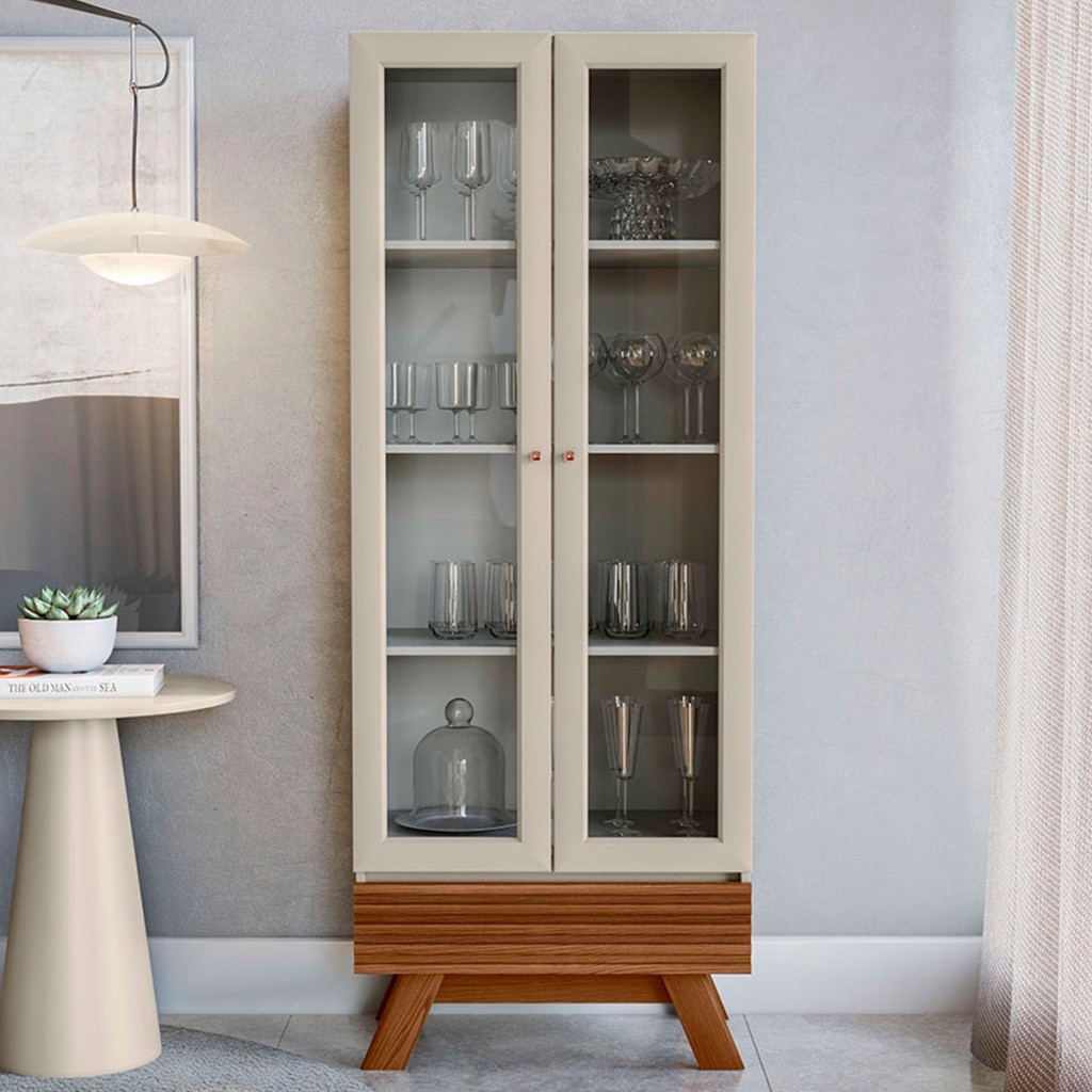 Cristaleira Luca 2 Portas 3 Prateleiras - Pnr Móveis em Oferta na Shopee