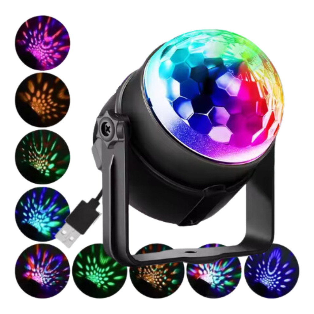 Bola Maluca Mini Globo Jogo De Luz Led Rgb Led20 Discoteca LEY2146