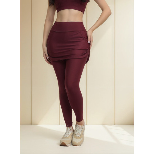 Calça Legging Saia Com Bolso Fitness Feminina Longa