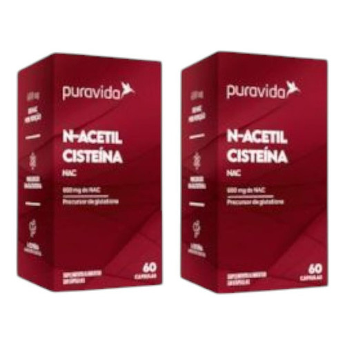 Kit 2 N-acetil Cisteína Percursor Da Glutationa 60 Caps