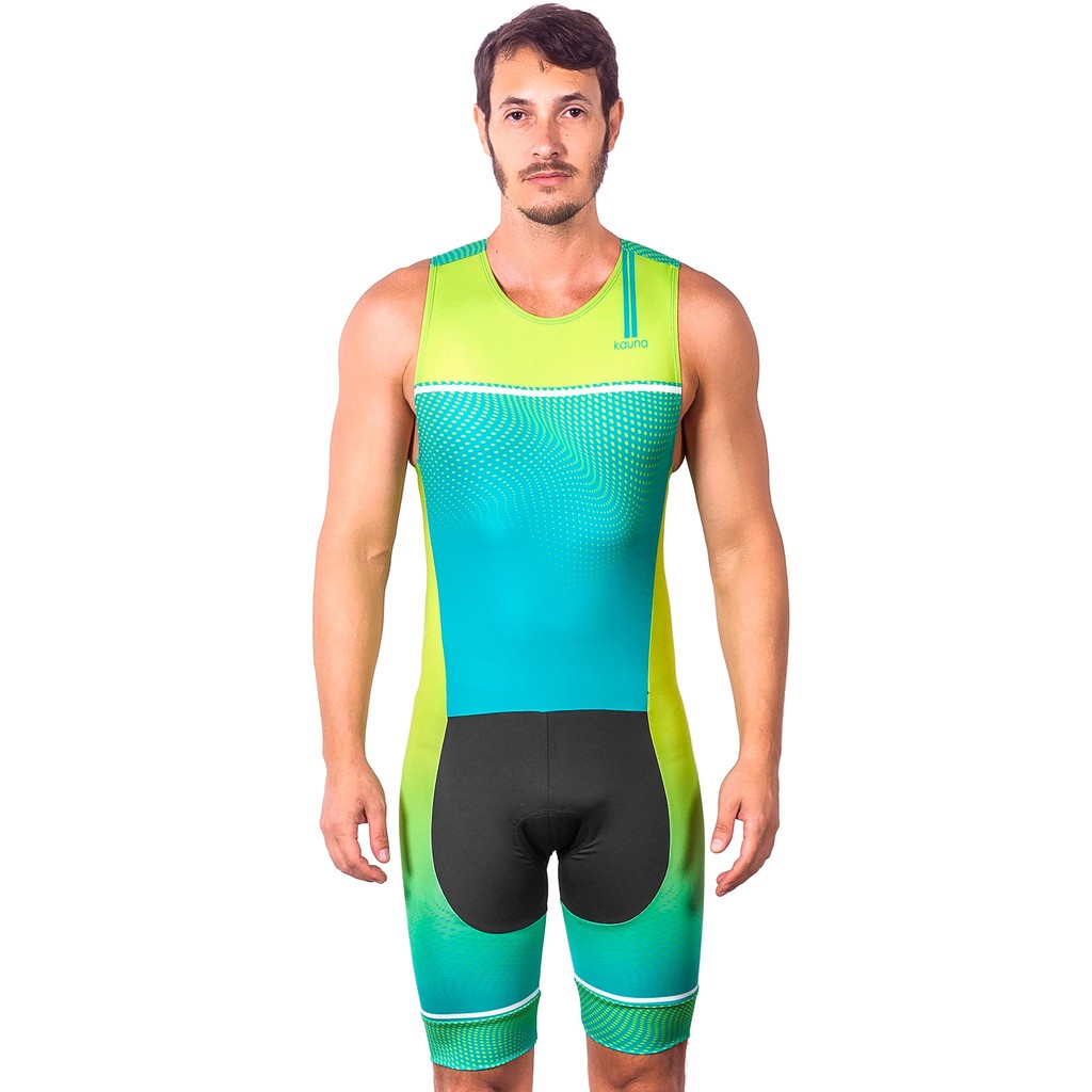 MACAQUINHO SEM MANGAS TRIATHLON ELITE NEON PROTEÇÃO UV 50+ KAUNA