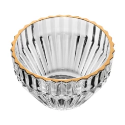 Bowl de Cristal Império 11cm com Fio de Ouro Wolff para Sobremesas Petiscos Frutas Doces Mesa Posta Elegante Sofisticado