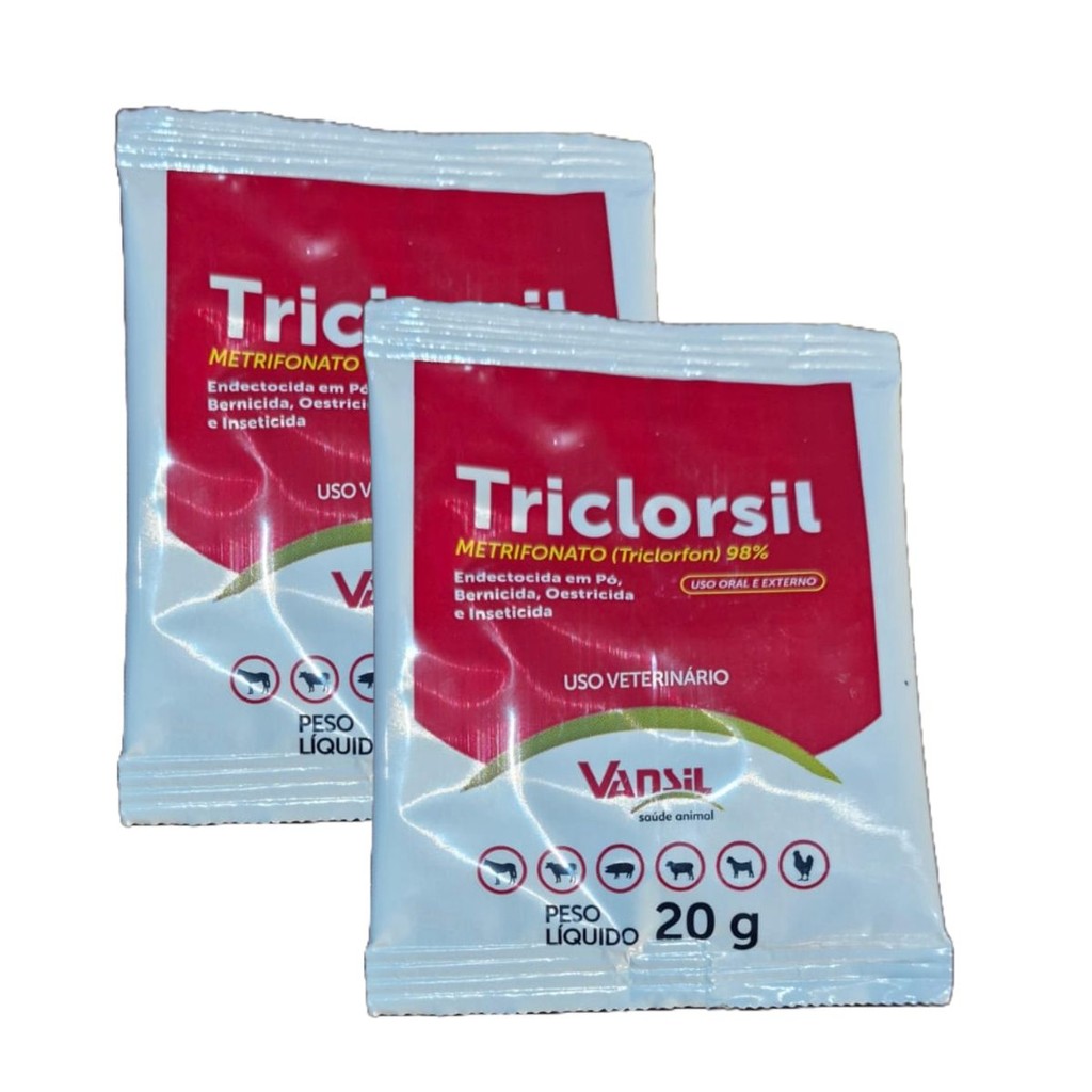 2 TRICLORSIL ENDECTOCIDA  PÓ BERNICIDA OESTRICIDA VANSIL 20G