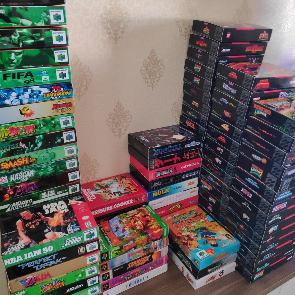 Kit 13 caixas com berço de jogos de super nintendo a escolha