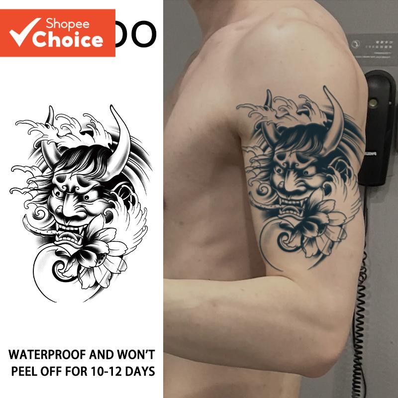 Tatuagem Temporária De Flor De Chifre Longo À Prova D'água Unissex Semipermanente Para Braços E Ombros