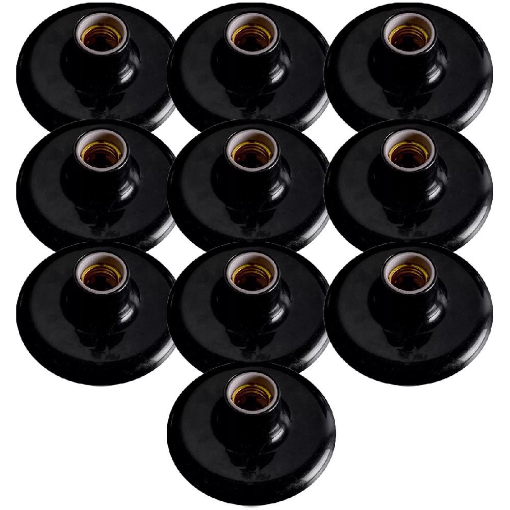 Kit Plafon de Porcelana Preto 100W - 250V Com 10 Unidades (180831) - Ilumi em Oferta na Shopee