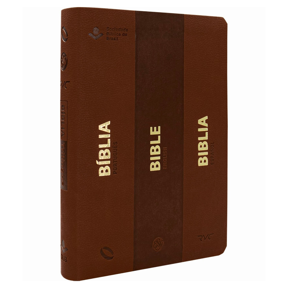 Bíblia Sagrada | NAA | Trilíngue | Português | Inglês | Espanhol em Oferta na Shopee