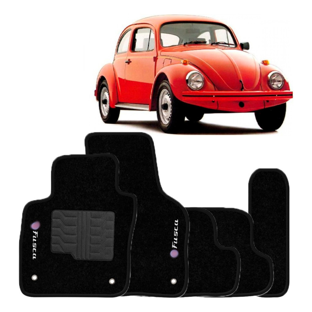Kit de tapetes 5 peças específico Fusca 2013 14 15 ... 17 18 2019 Carpete Preto