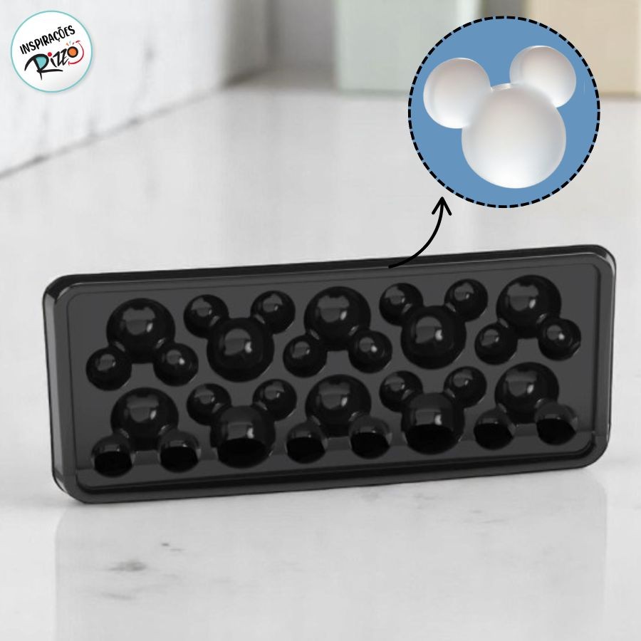 Forma para Gelo - Mickey Mouse - Preto - 27x11cm - 1 unidade - Disney Original - Rizzo - Home & Living