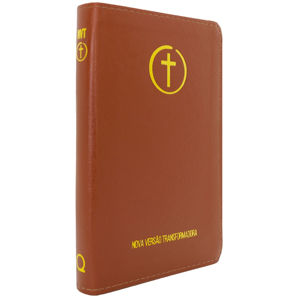 Bíblia NVT - Letra Grande - Capa Luxo Marrom Cruz em Oferta na Shopee