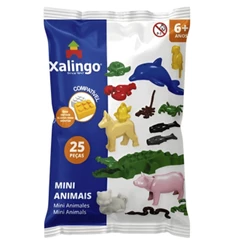 JOGO BLOCOS CRIATIVOS MINI ANIMAIS 25 PEÇAS XALINGO BICHOS MONTAR BRINQUEDOS JACARÉ SORTIDOS