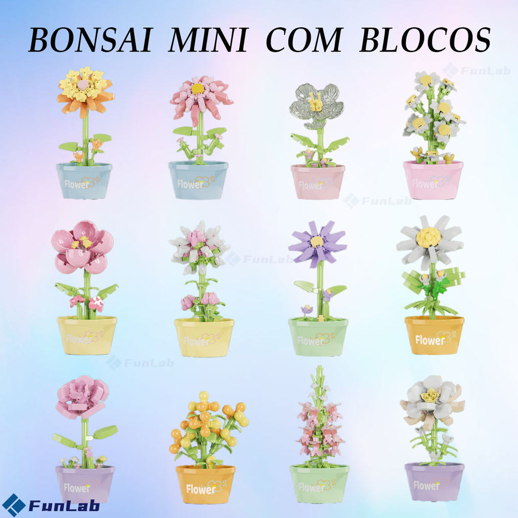 Flores Artificiais FunLab Mini Blocos De Construção Conjunto De Pássaros Presente Criativo Para Crianças em Oferta na Shopee