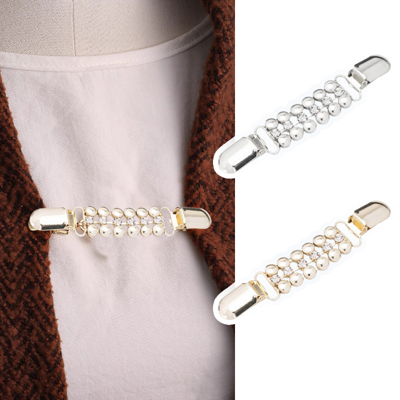 Strass Suéter Pino Xale Clipe vintage Feminino Diamante Incrustado Cachecol Fivela anti-Exposição Broche Colarinho Acess em Oferta na Shopee