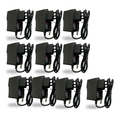 Kit 10 pcs fonte de energia alimentaçao bivolt 5v 2a para tv box 1A