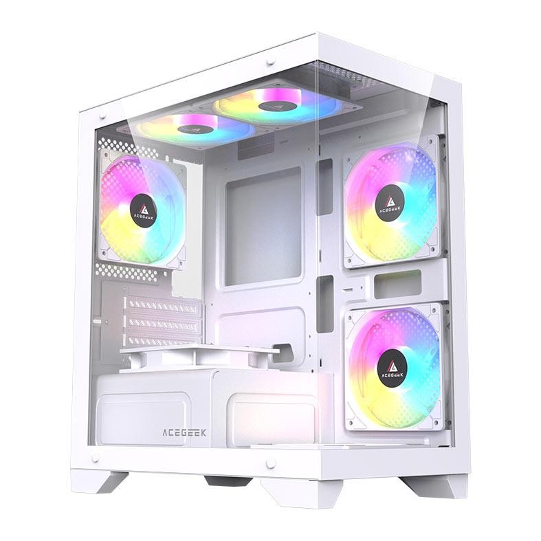 Gabinete Gamer Acegeek Rhythm, Mid-Tower, Lateral de Vidro, Branco, AG-RHYTHM-WH