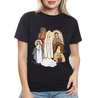 Camiseta Baby Look T-Shirt Cor Preta Modelo: "Nossa Senhora" BAB-1092-PT  NESTAR