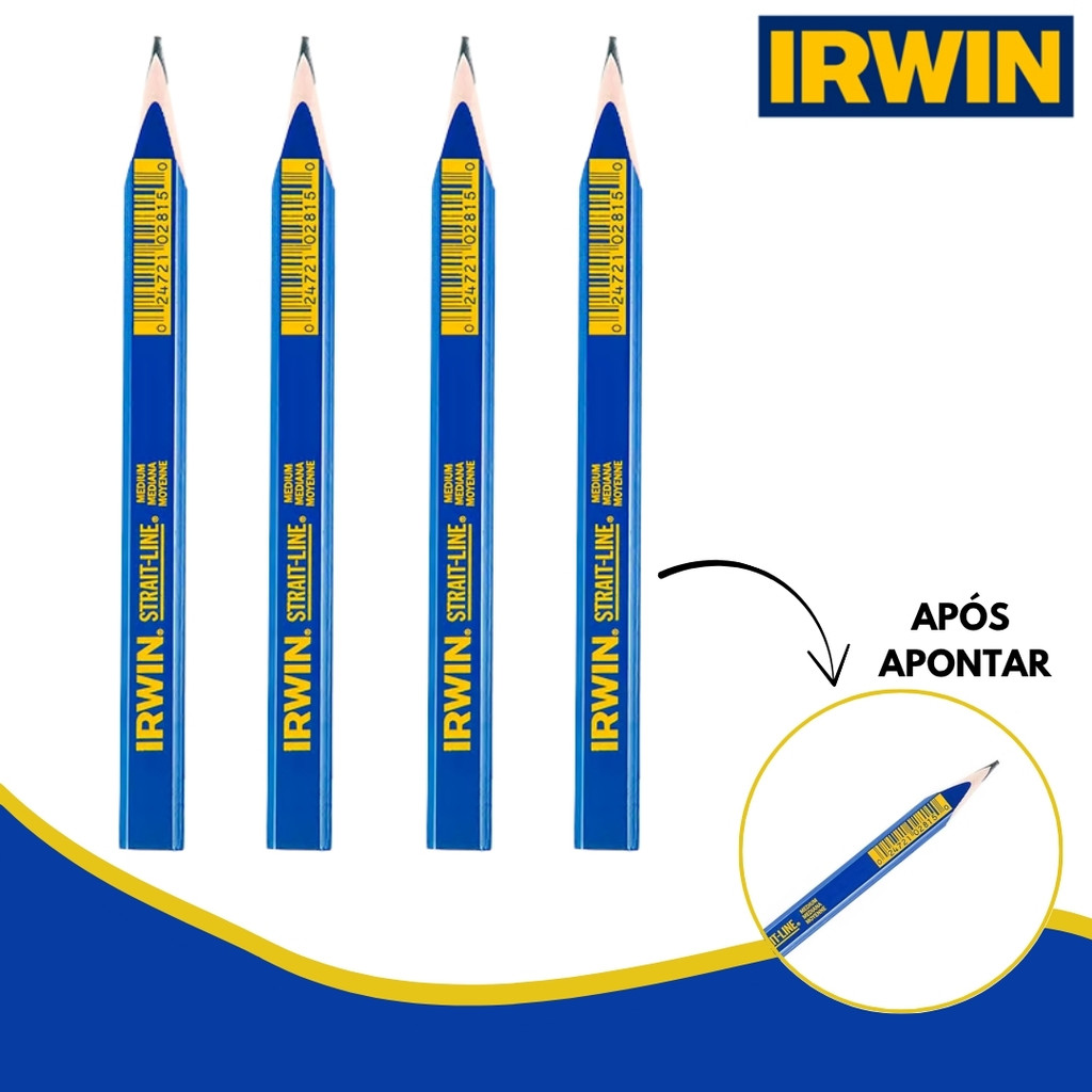 Kit Lapis de Carpinteiro Pedreiro Irwin Profissional em Oferta na Shopee