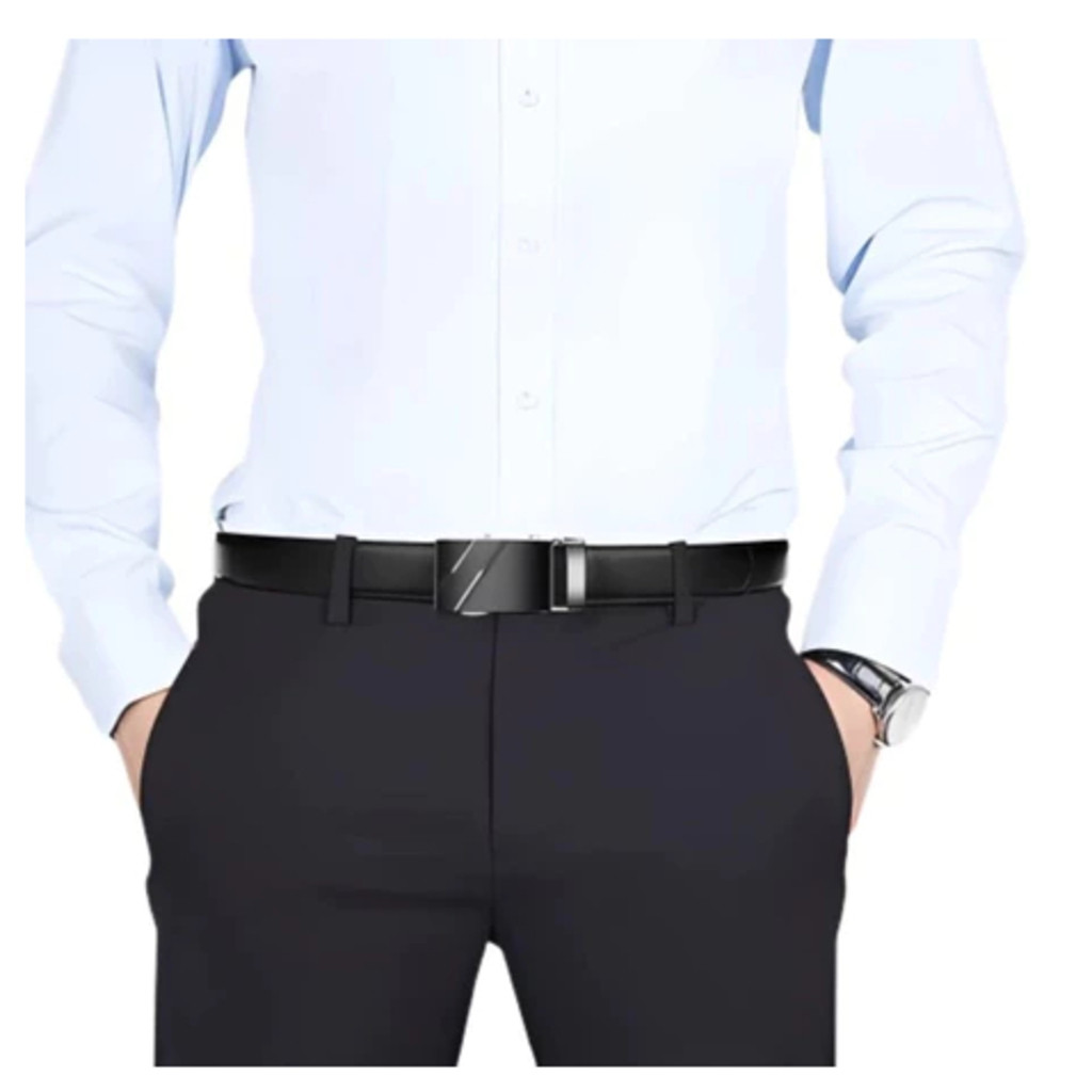 alta qualidade superior camada de couro fivela automatica cinto de negocios terno cintura casual cinto de couro para