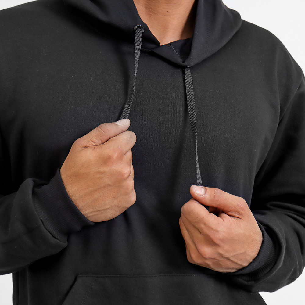 Moletom Canguru Preto Liso Masculino Feminino Blusa De Frio Inverno Flanelado Casual