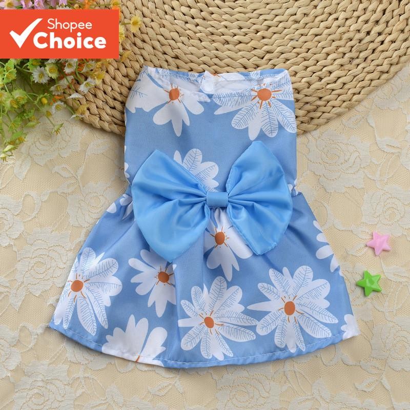 2022Spring Small Dog Floral Princess Dress Cat Teddy New Pet Clothes Cute Dog Skirt Summer