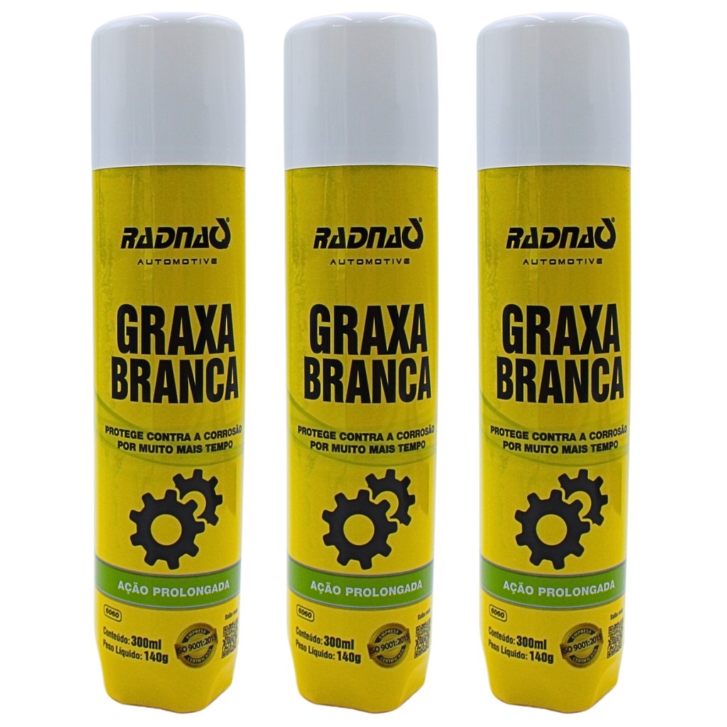 3 Spray Graxa Branca Aerossol Lubrificante 300ml