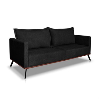 Sofá 3 Lugares Zeus Linho Bouclê Preto 200 cm em Oferta na Shopee
