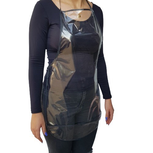 5 Aventais PVC Cristal Plástico Transparente 70cm X 45cm com viés