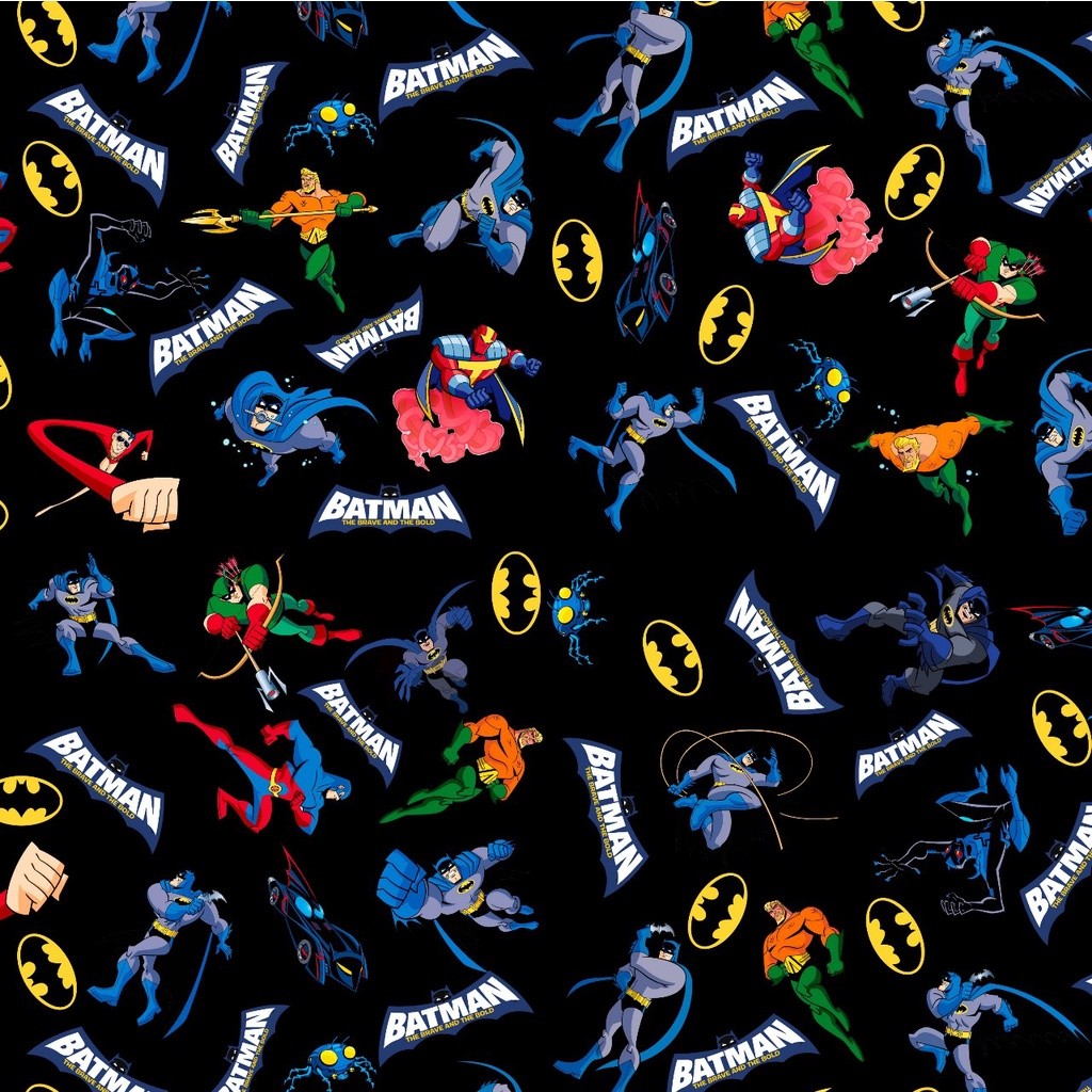 Tecido TRICOLINE MISTA Estampa Digital - Batman 4 preto