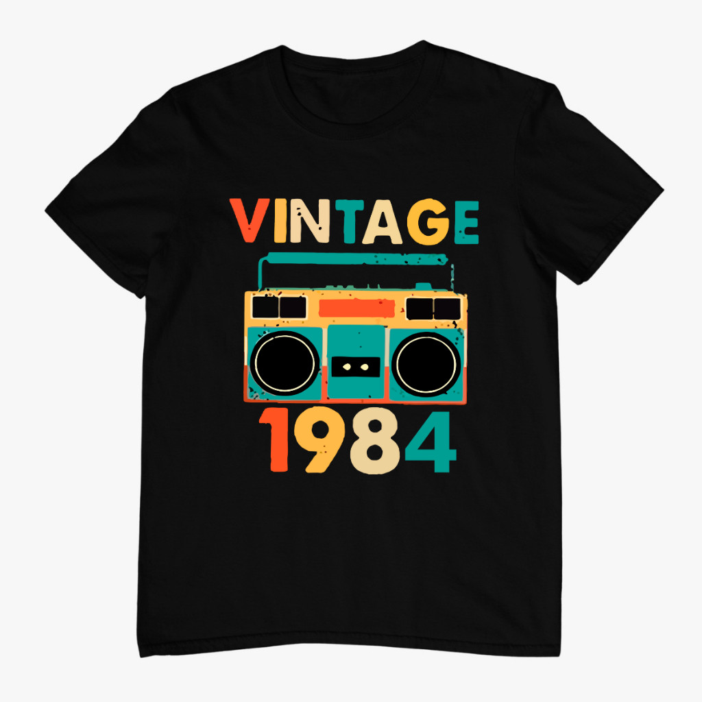 Camiseta Algodão Vintage 1984 T-shirt Básica Confortável Estampa Estilo Retrô