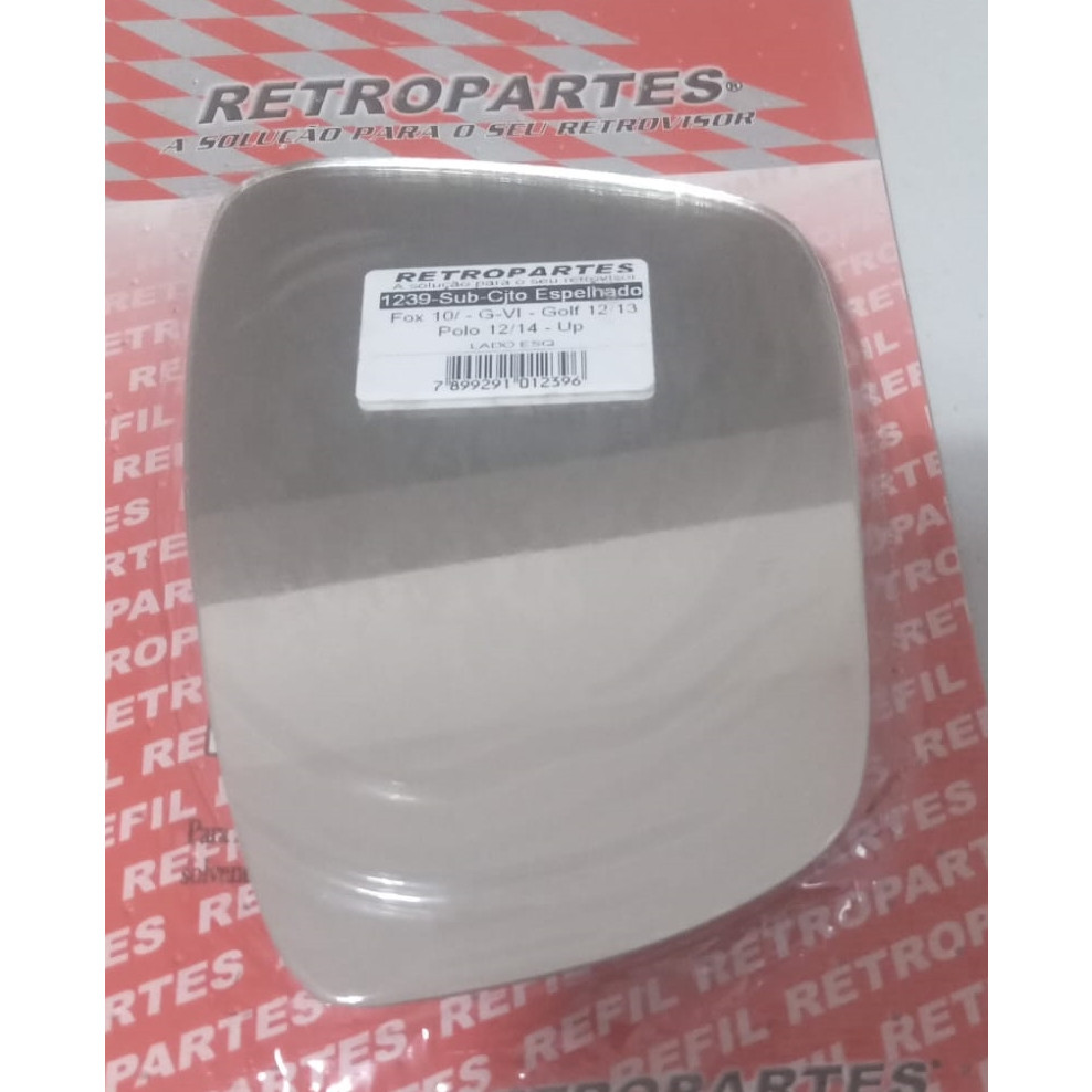 Lente Refil Vidro Espelho Retrovisor COM BASE  Gol Voyage G6 G7 G8 Fox g6 Golf  Polo  UP