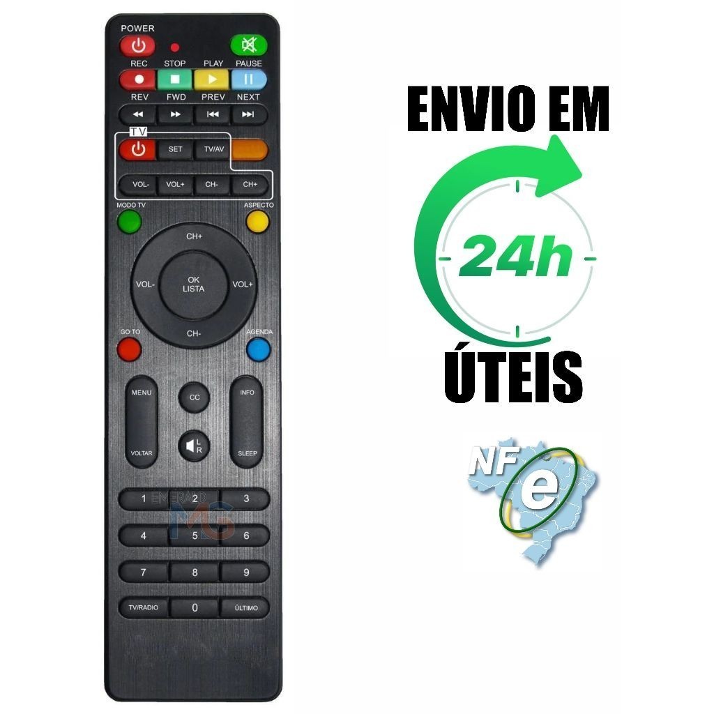 Controle Remoto Para Receptor Century Midia HDTV B1 B2 B3 B4